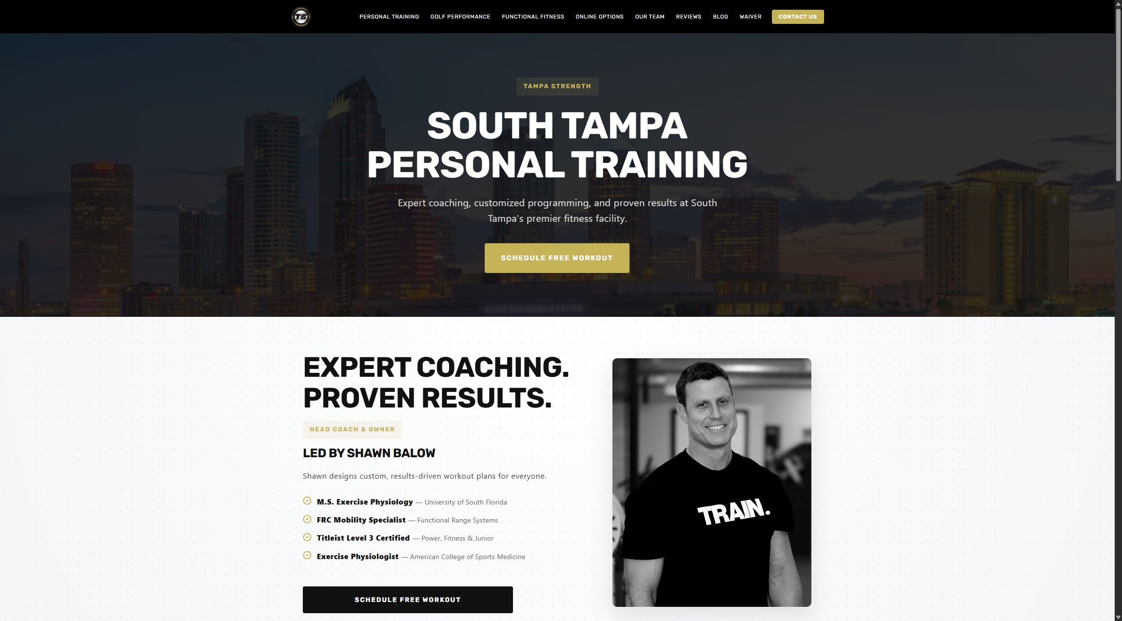 Tampa Strength — website screenshot